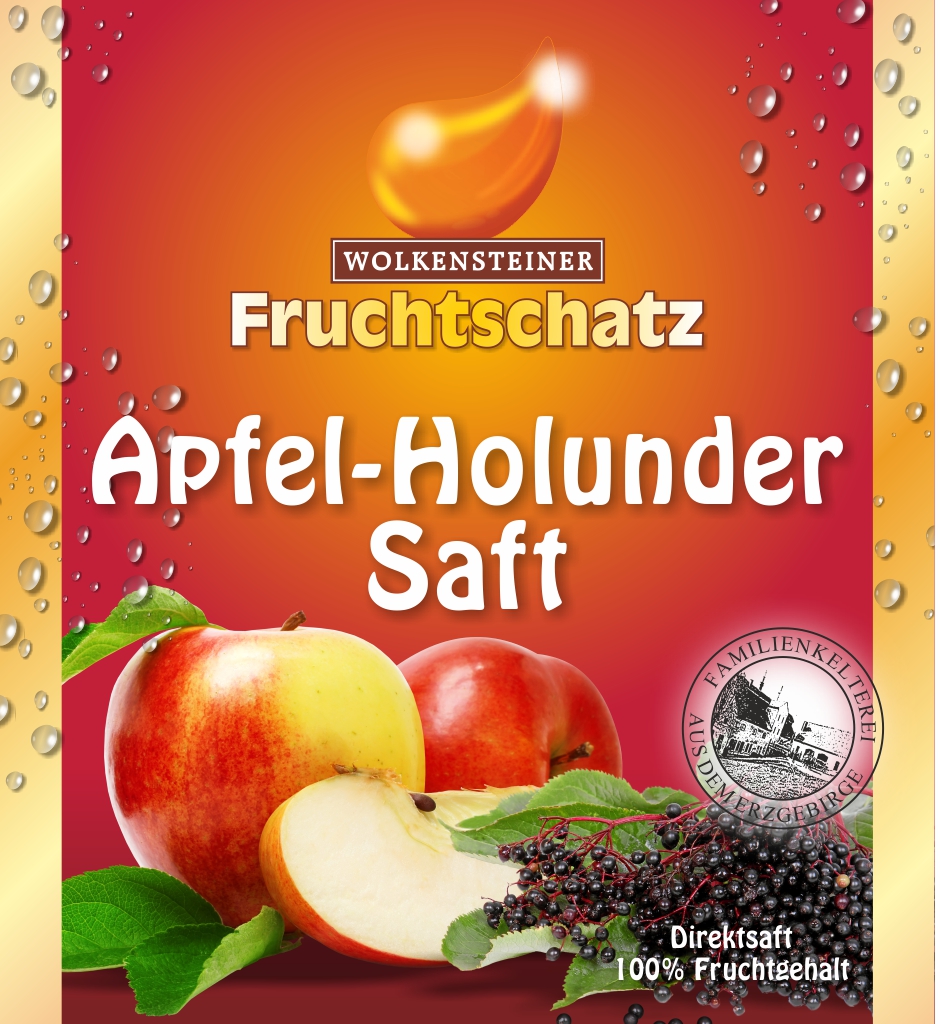 Sachsenland Fruchtquell - Apfel-Holunder-Saft-Paket